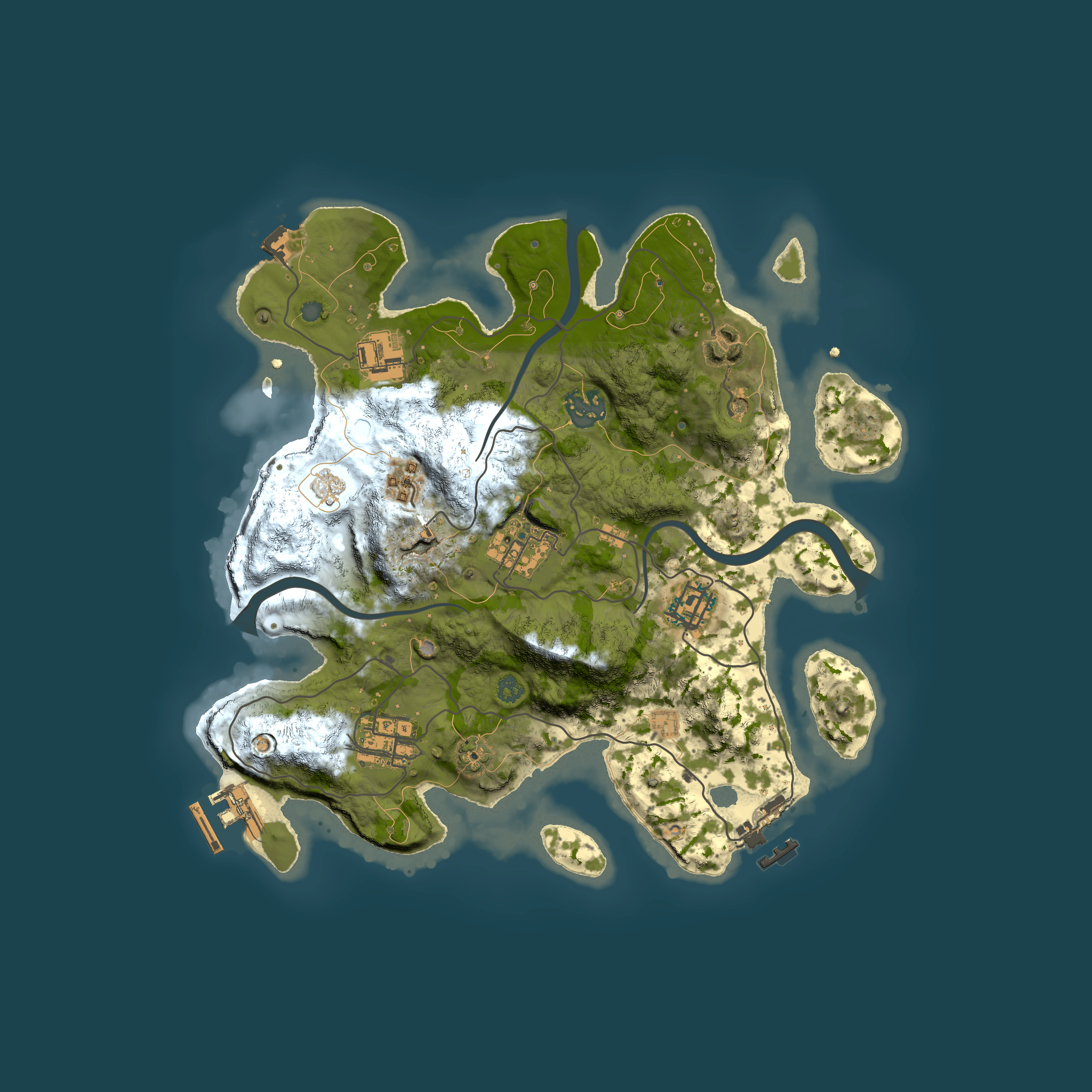 Full top-down render of Rust map seed 1750253338, 3000x3000m