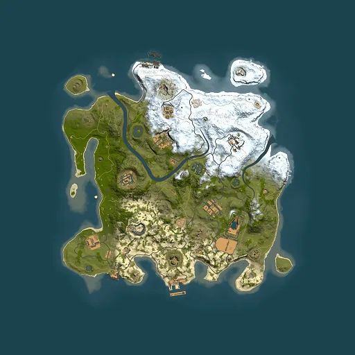 Rust map seed 108991861, 3500x3500m top-down preview