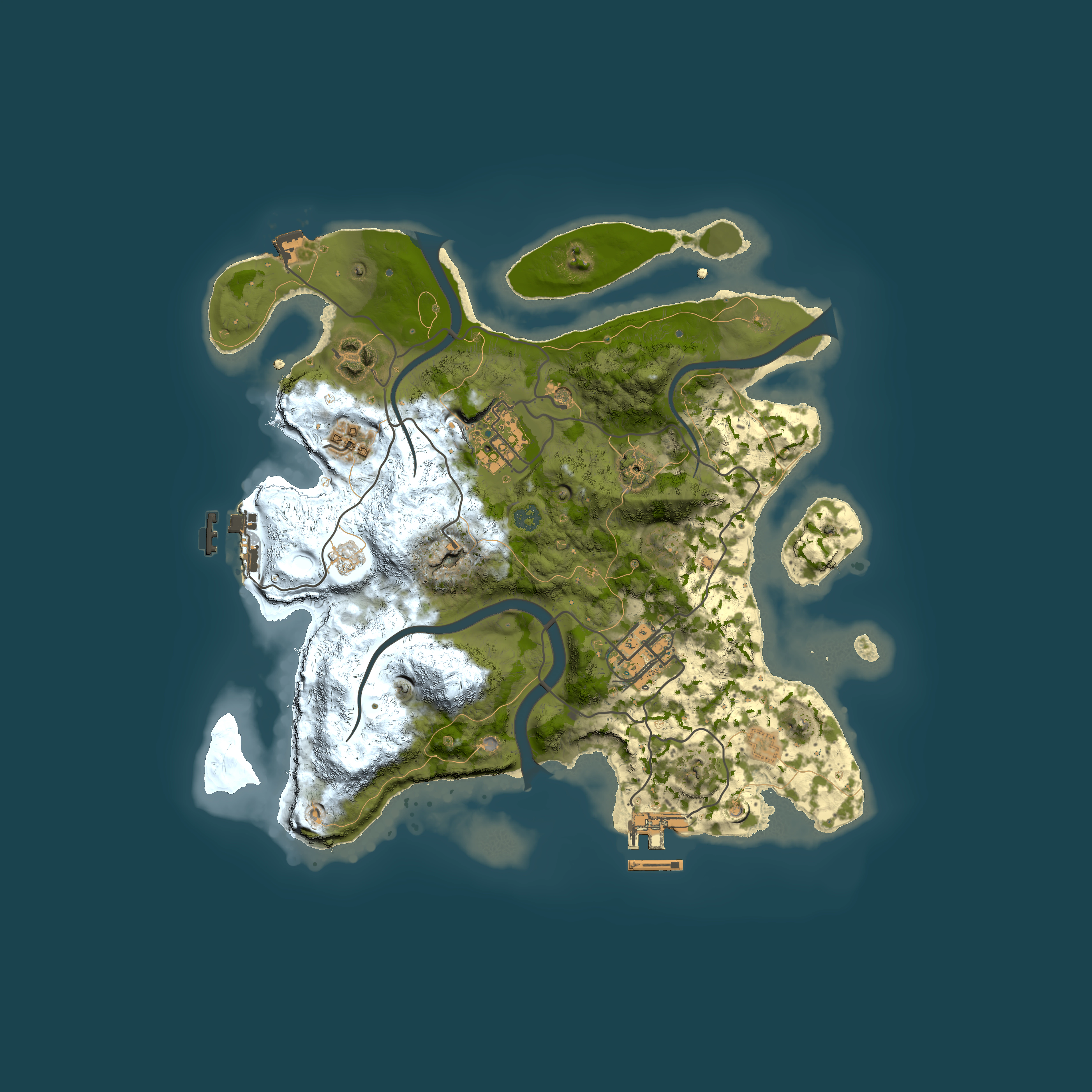 Full top-down render of Rust map seed 39549315, 3000x3000m