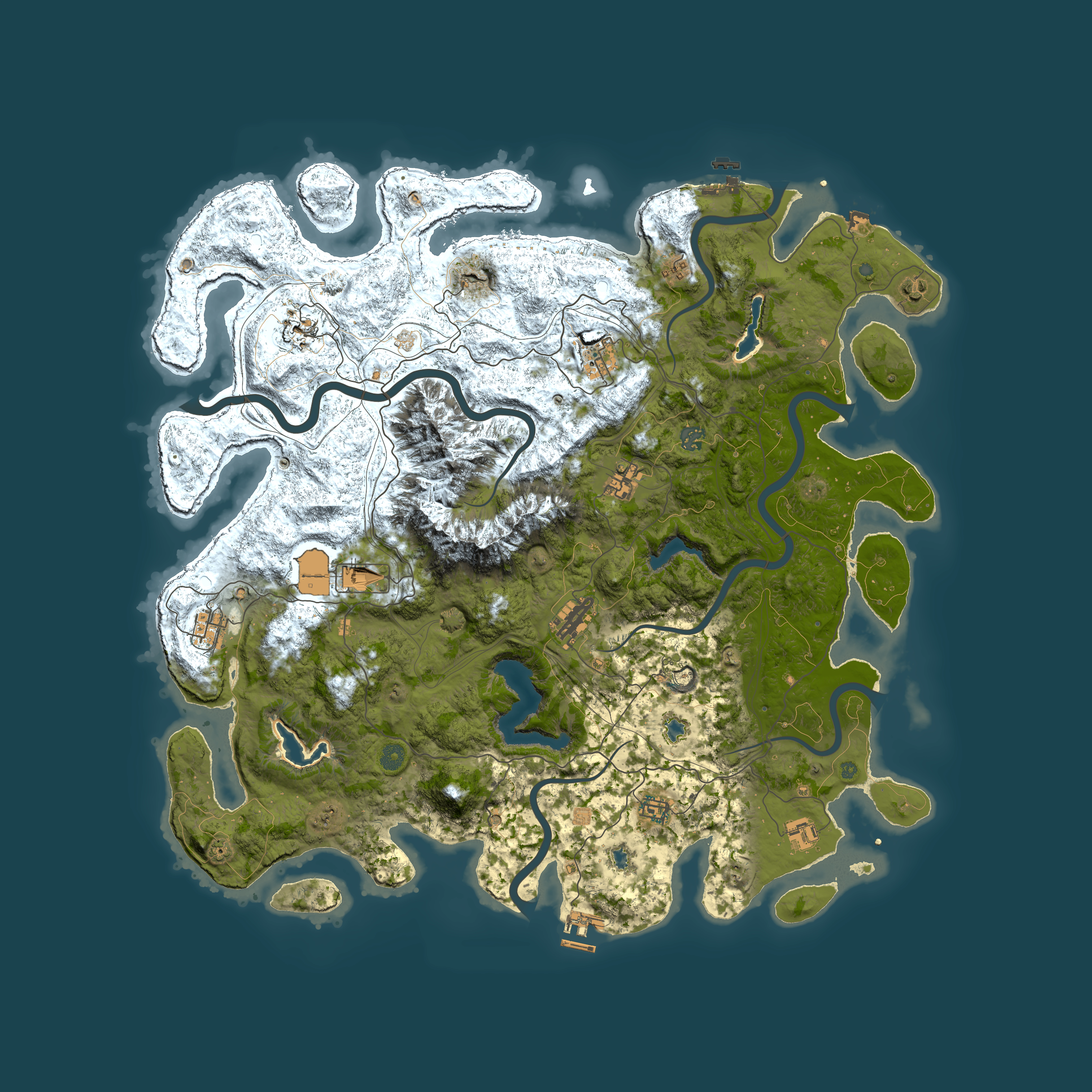 Full top-down render of Rust map seed 2016004969, 5000x5000m