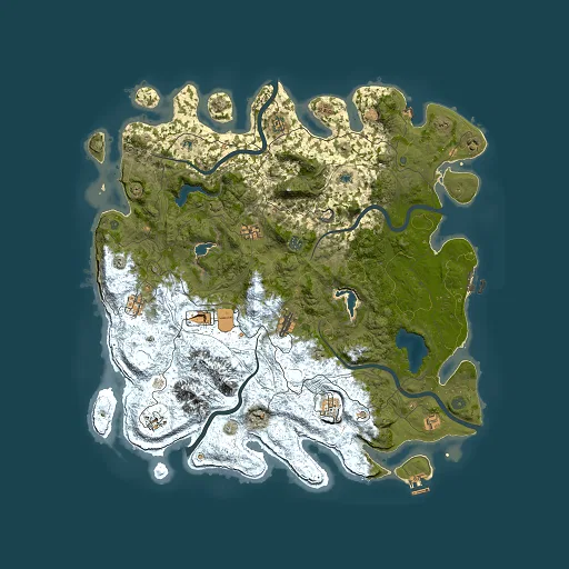 Rust map seed 1424006430, 5000x5000m top-down preview