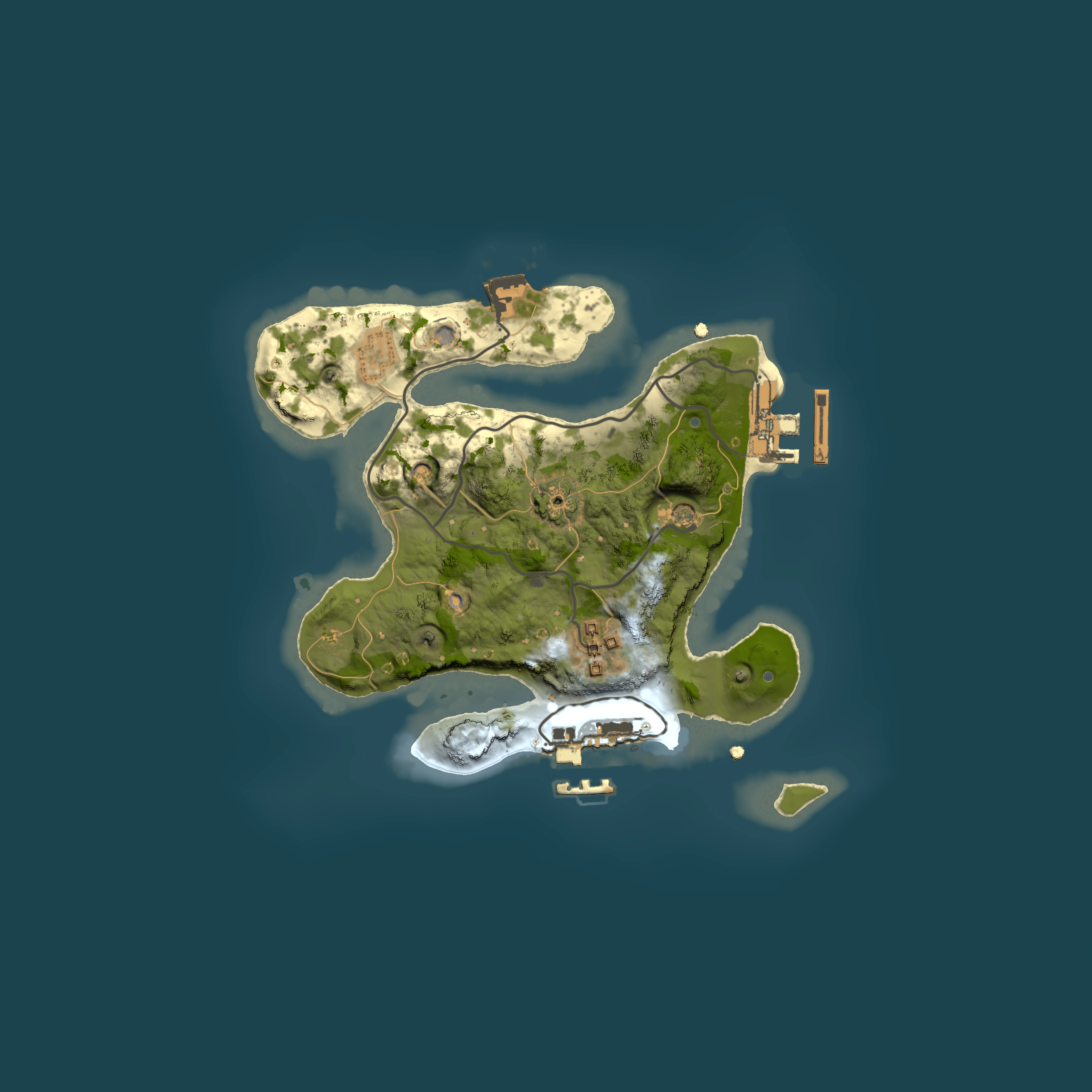 Full top-down render of Rust map seed 2118262726, 2000x2000m