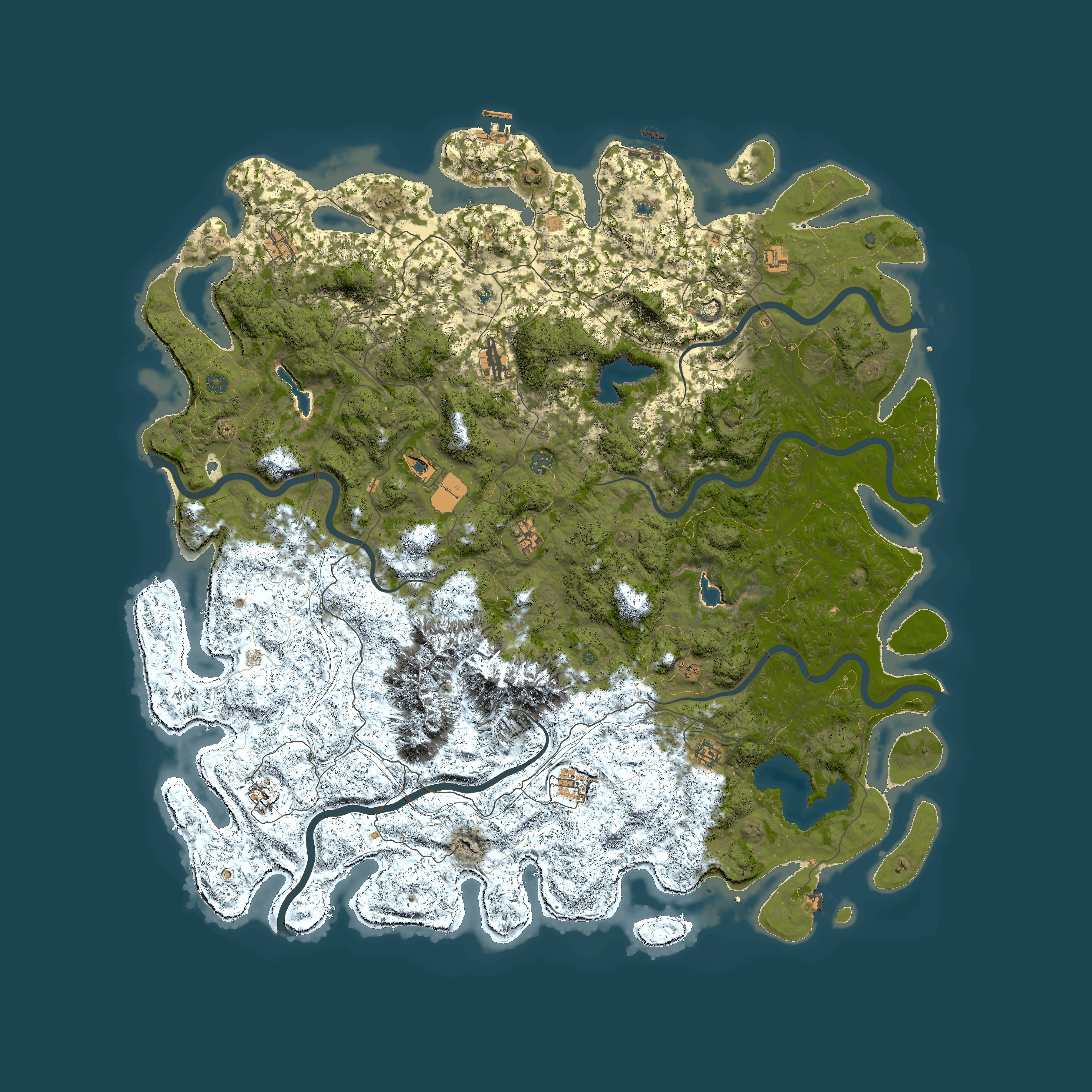 Full top-down render of Rust map seed 1105323241, 6000x6000m