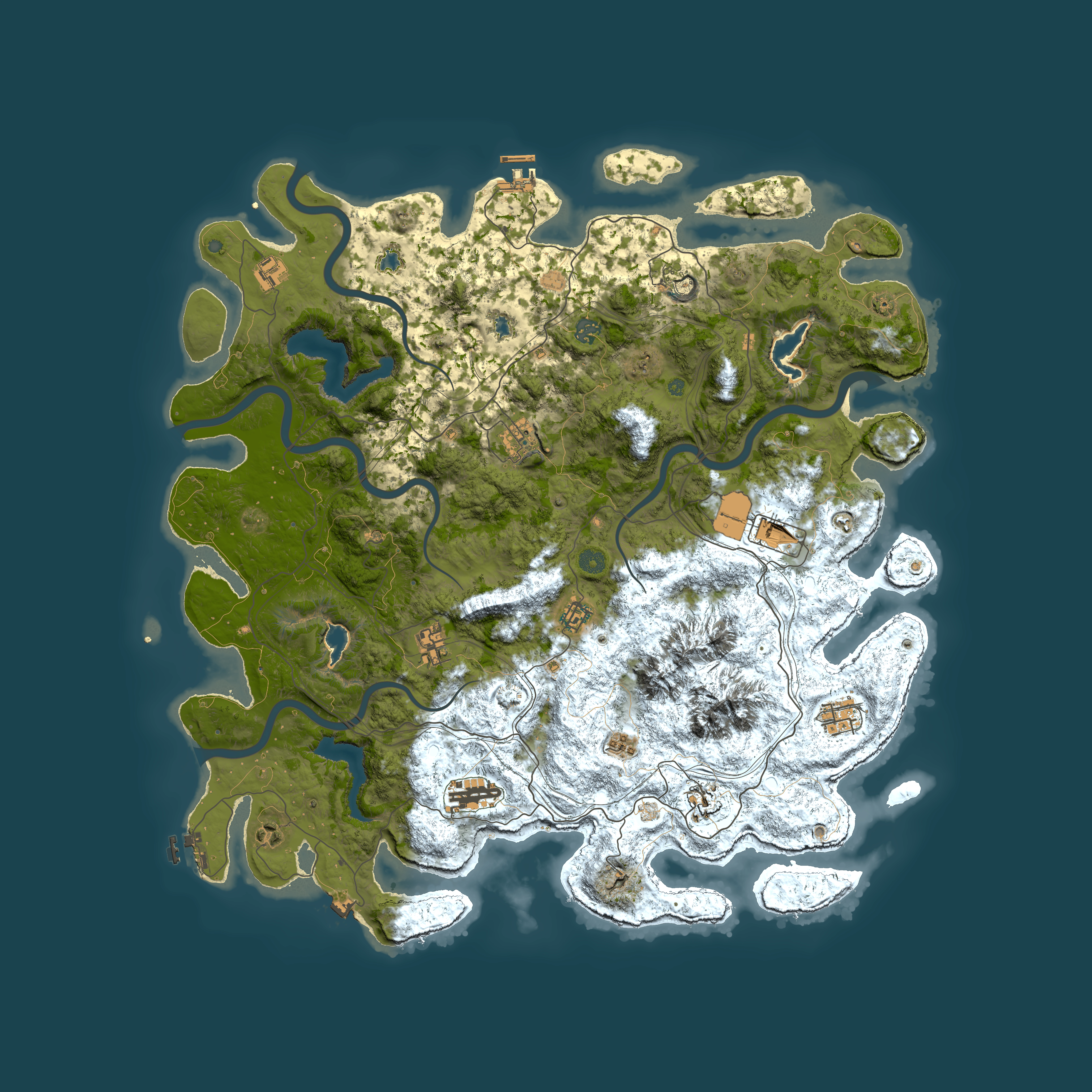 Full top-down render of Rust map seed 1588893628, 5000x5000m
