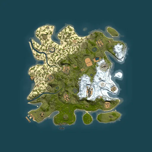 Rust map seed 1036356691, 3500x3500m top-down preview
