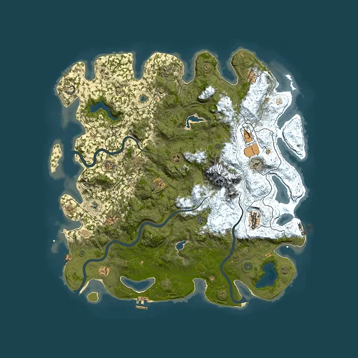 Rust map seed 1456057471, 5000x5000m top-down preview