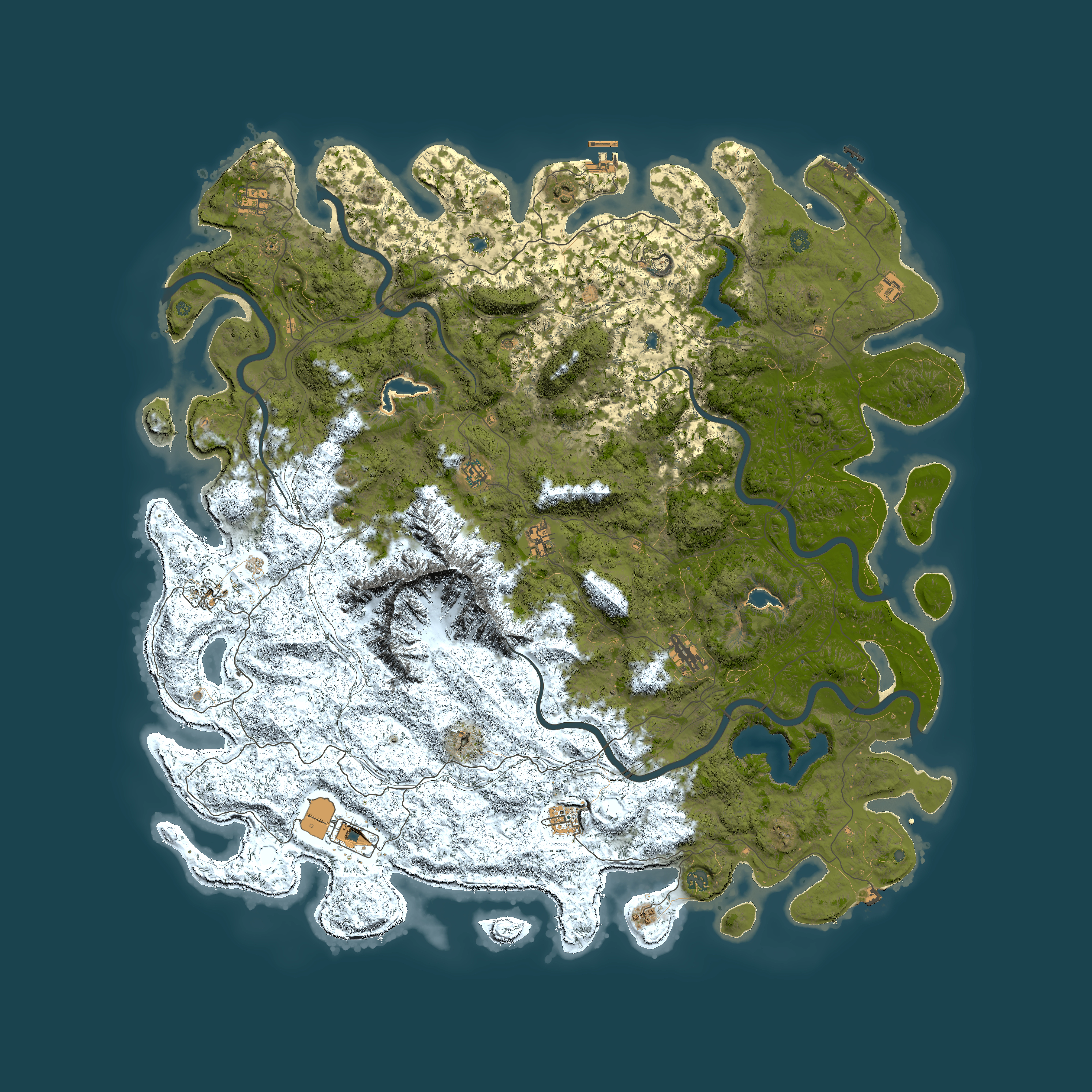 Full top-down render of Rust map seed 1071841230, 6000x6000m