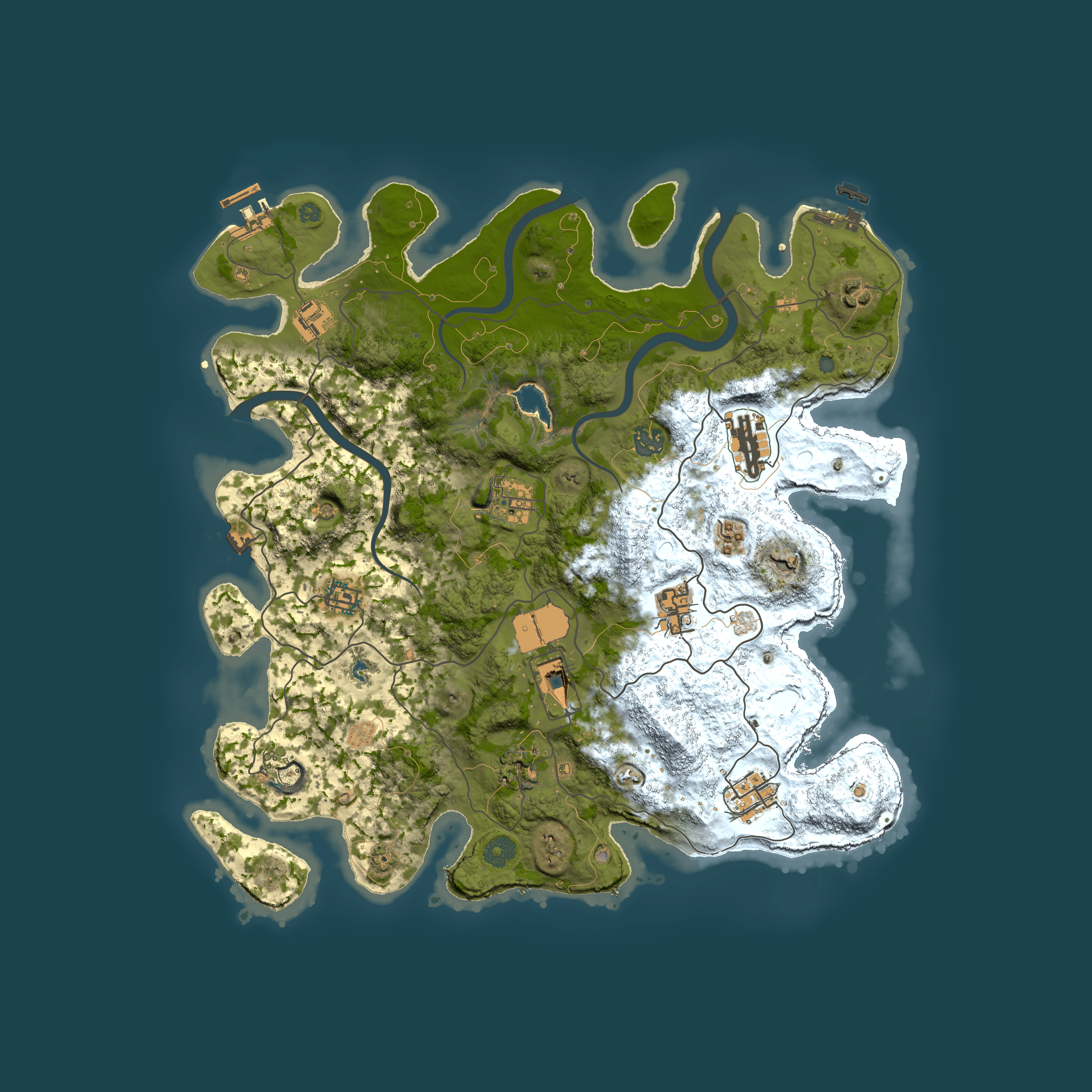 Full top-down render of Rust map seed 254030293, 4000x4000m