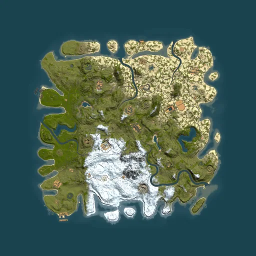 Rust map seed 994398960, 5000x5000m top-down preview