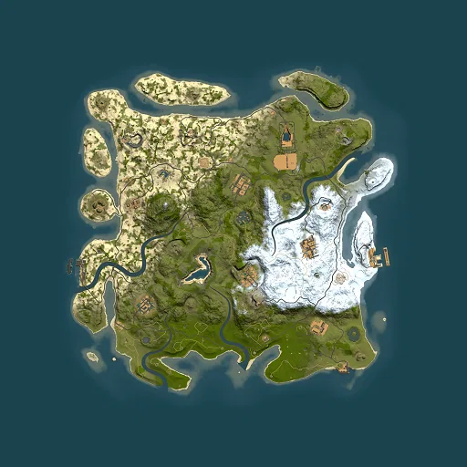 Rust map seed 1250158209, 4000x4000m top-down preview