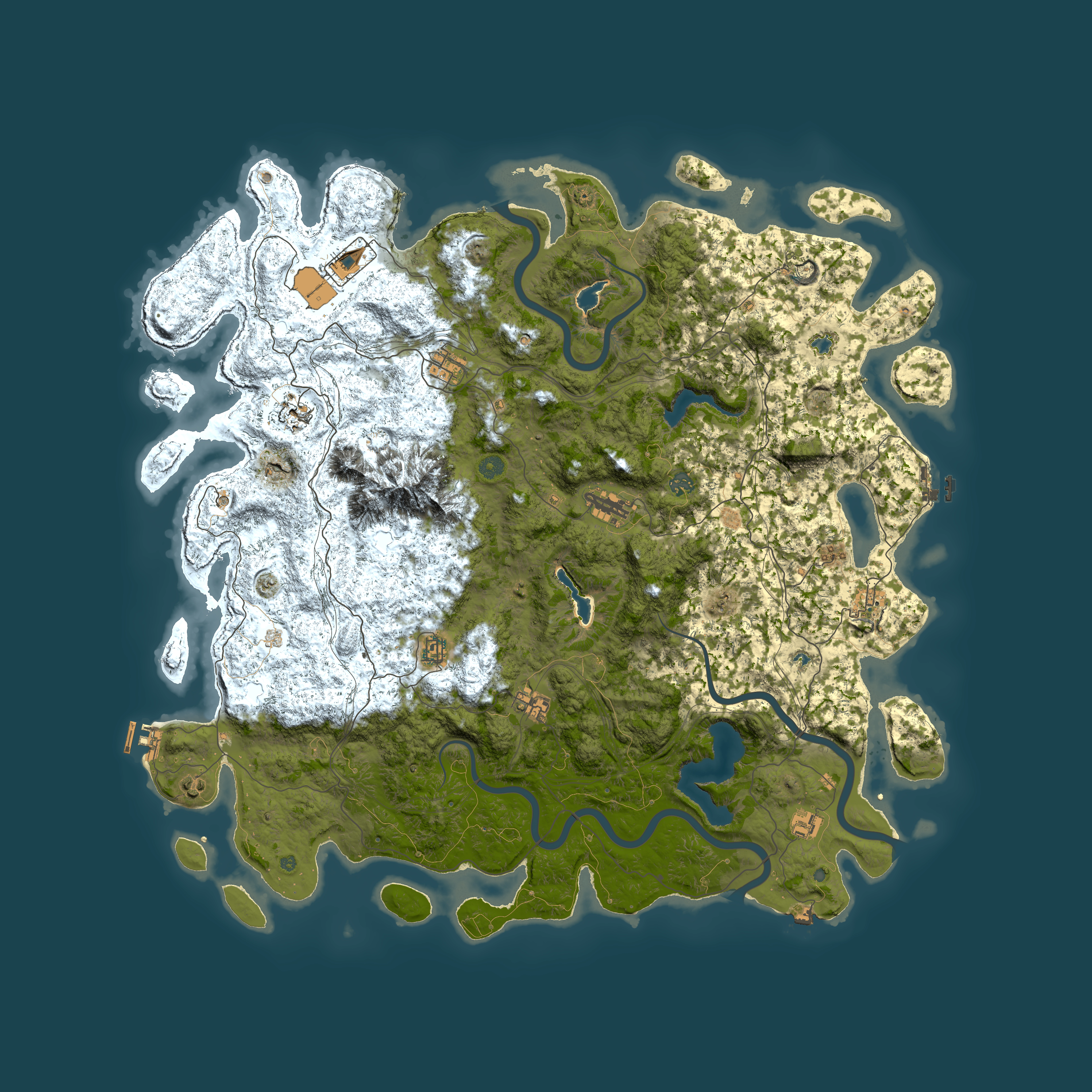 Full top-down render of Rust map seed 436107636, 5500x5500m