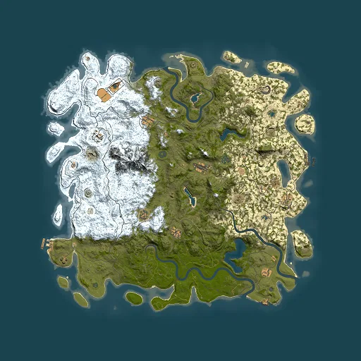 Rust map seed 436107636, 5500x5500m top-down preview