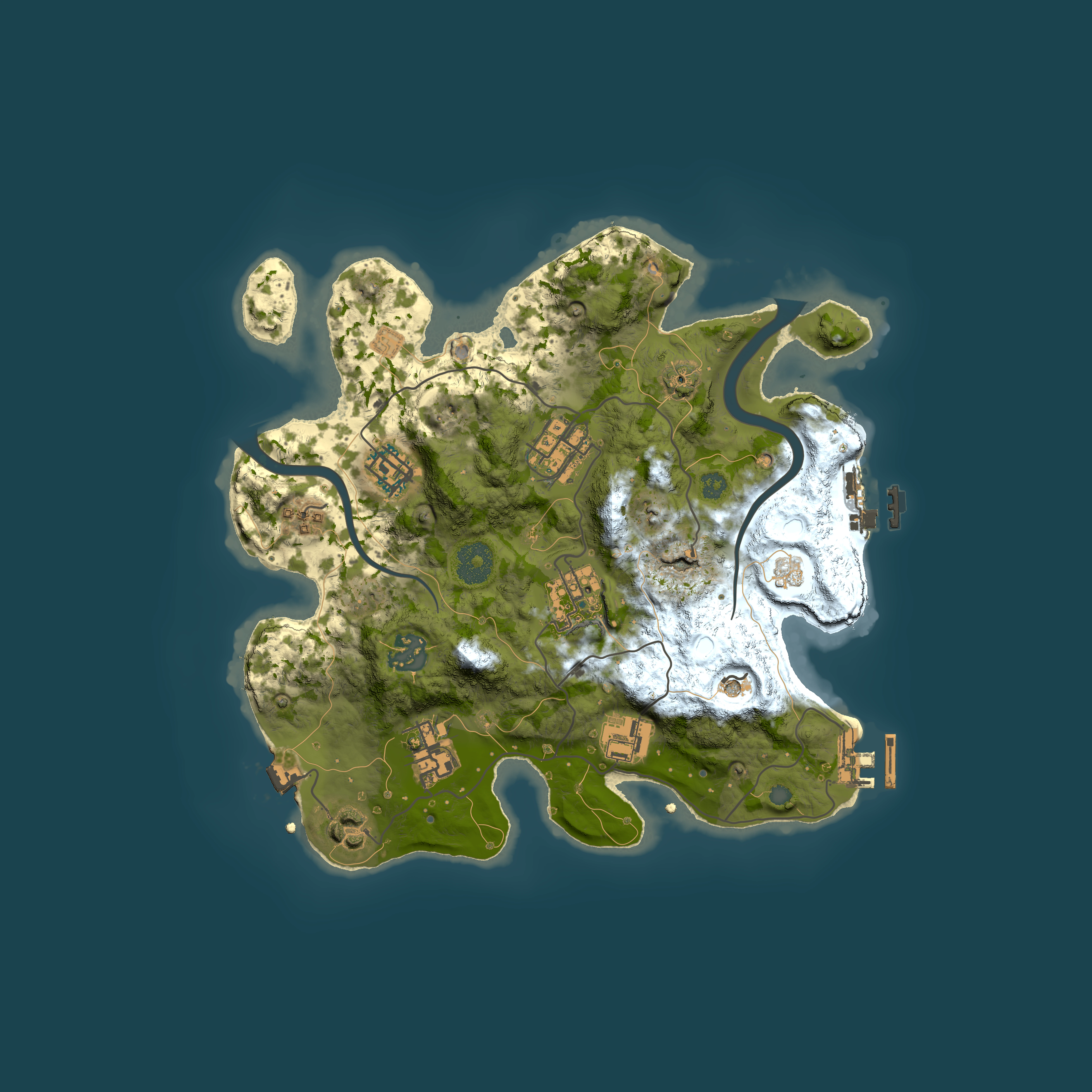 Full top-down render of Rust map seed 461030194, 3000x3000m