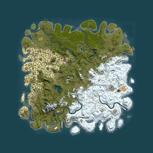 Rust map seed 463593064, 6000x6000m top-down preview