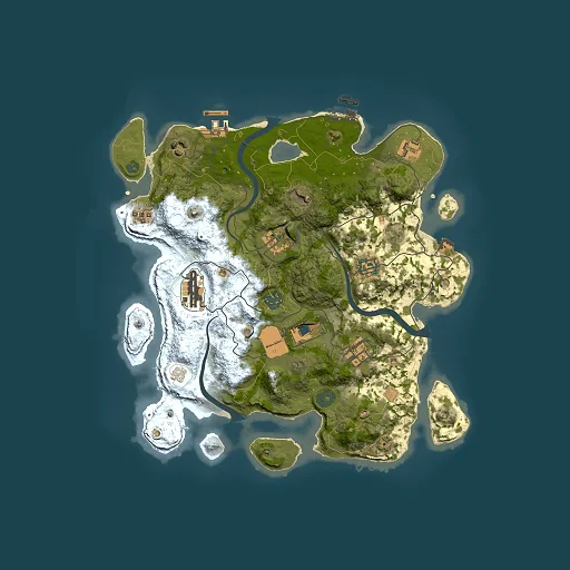 Rust map seed 1834101406, 3500x3500m top-down preview