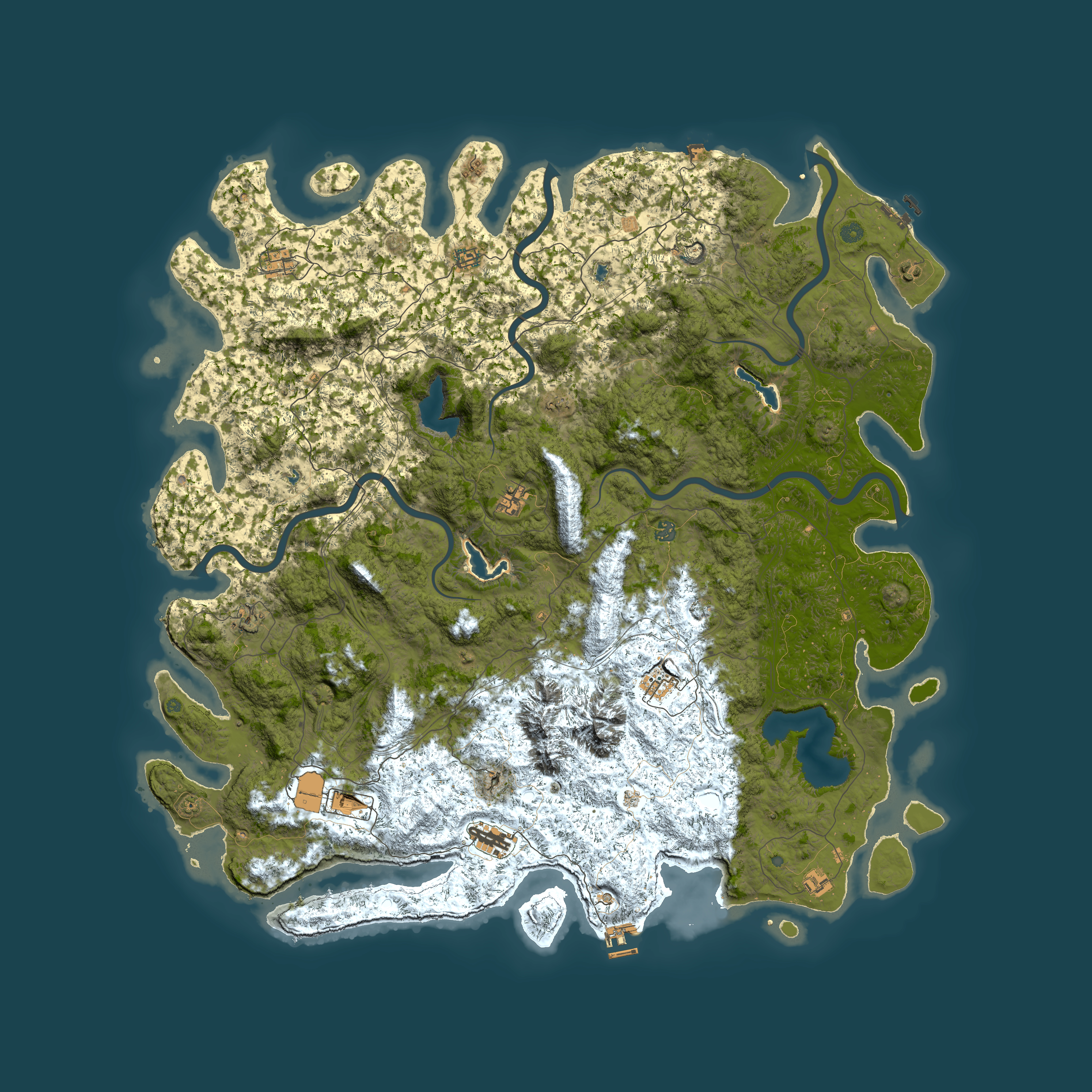 Full top-down render of Rust map seed 747871677, 6000x6000m