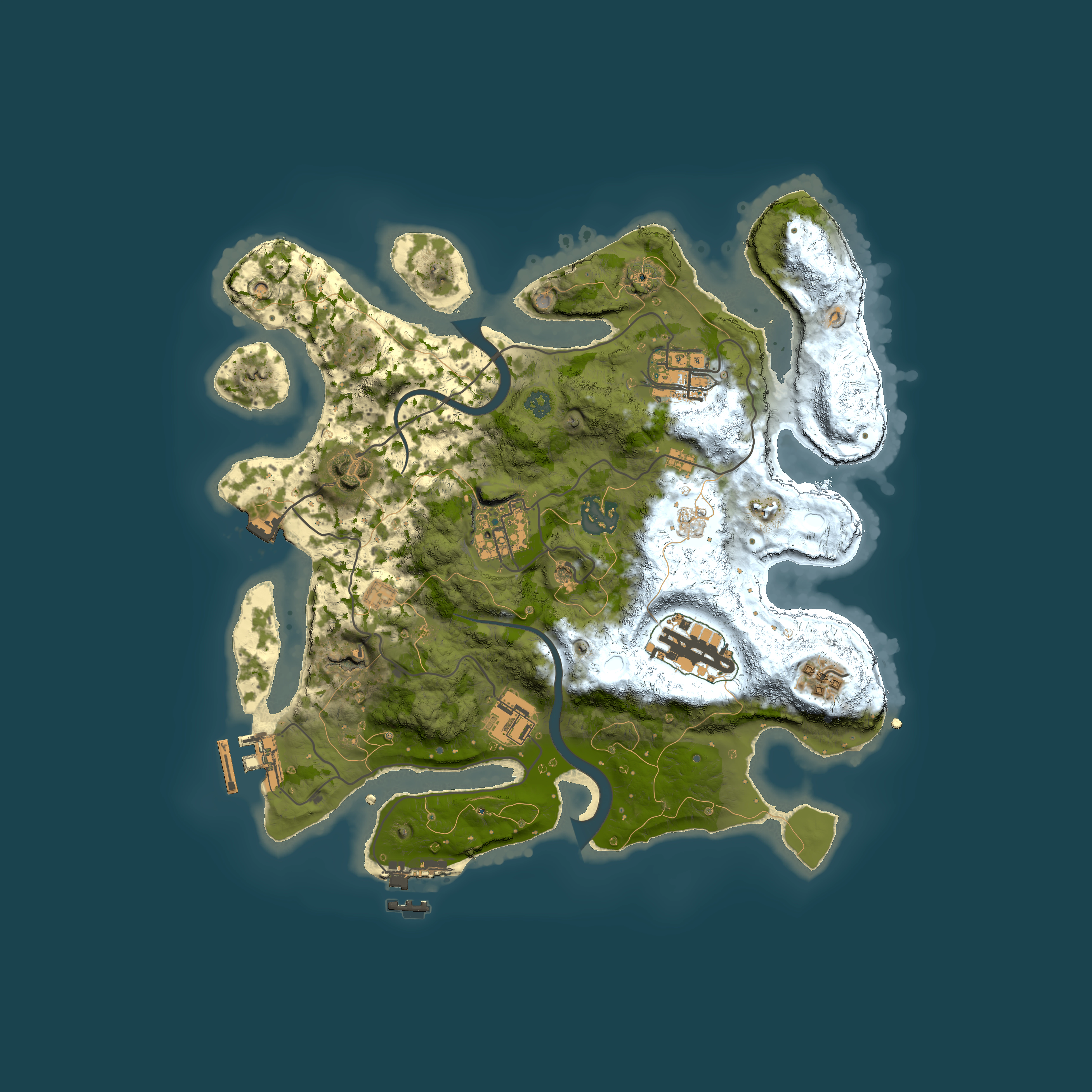 Full top-down render of Rust map seed 1813813753, 3000x3000m
