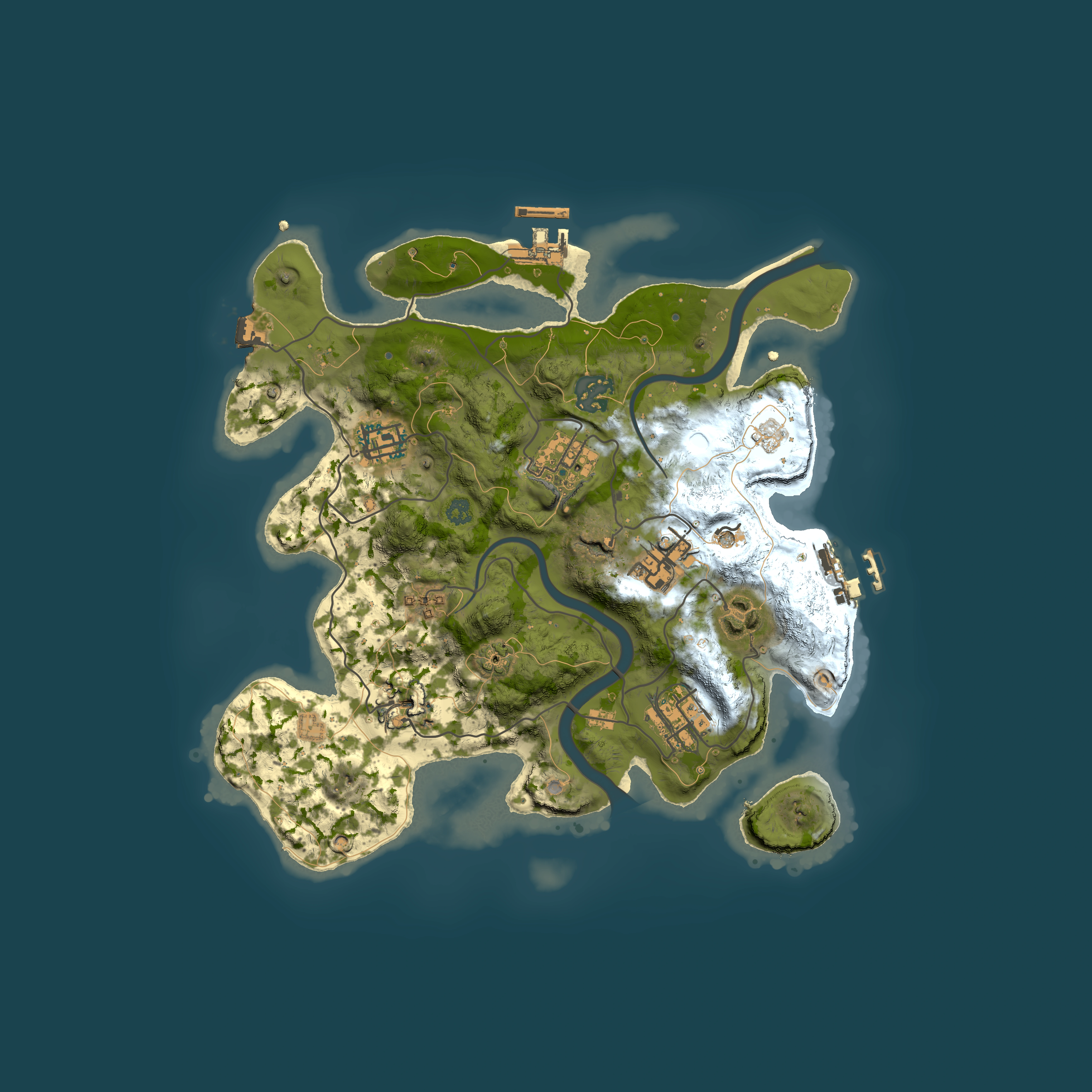 Full top-down render of Rust map seed 484418893, 3000x3000m