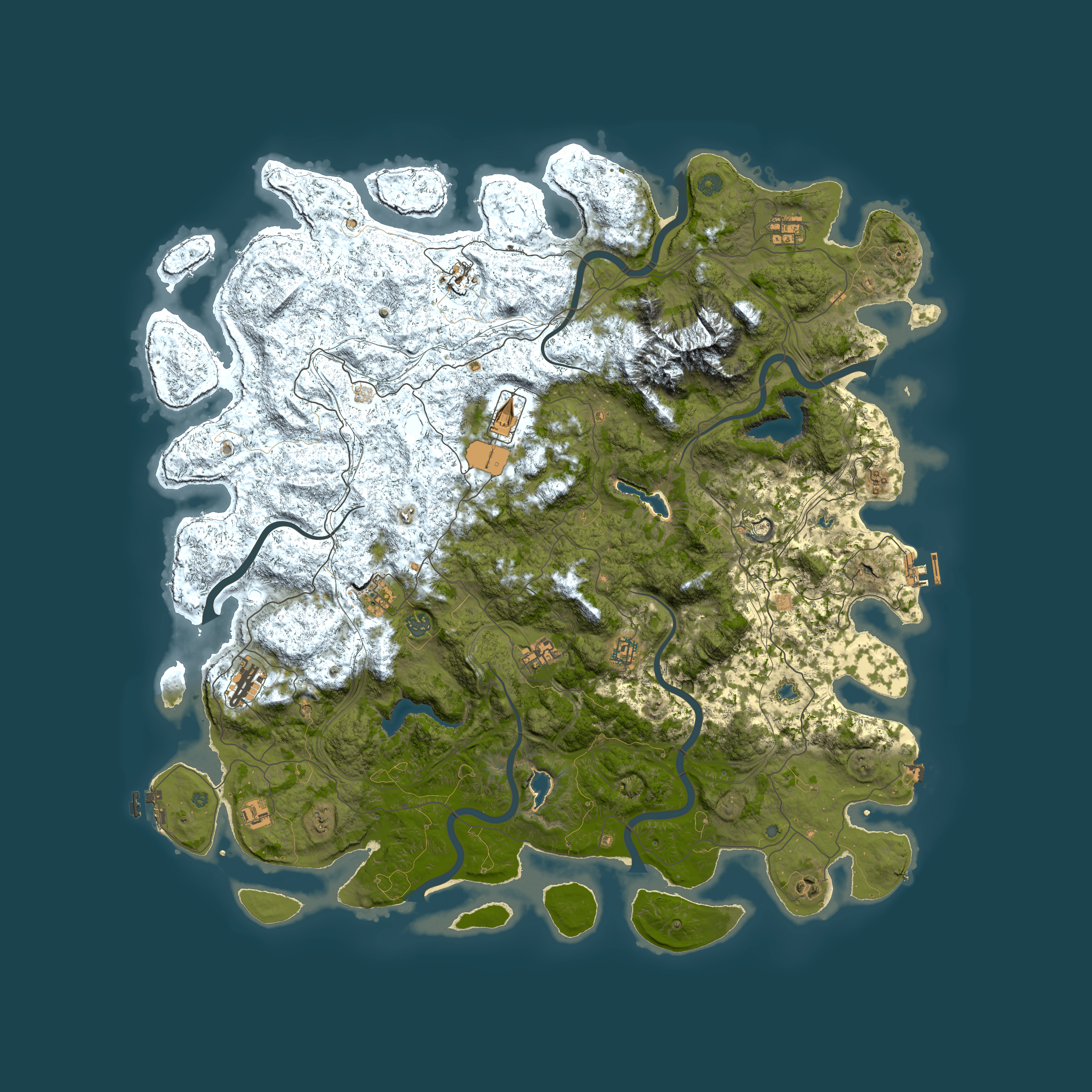 Full top-down render of Rust map seed 405071673, 5500x5500m