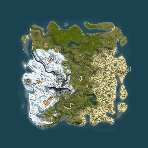 Rust map seed 1981021477, 5000x5000m top-down preview