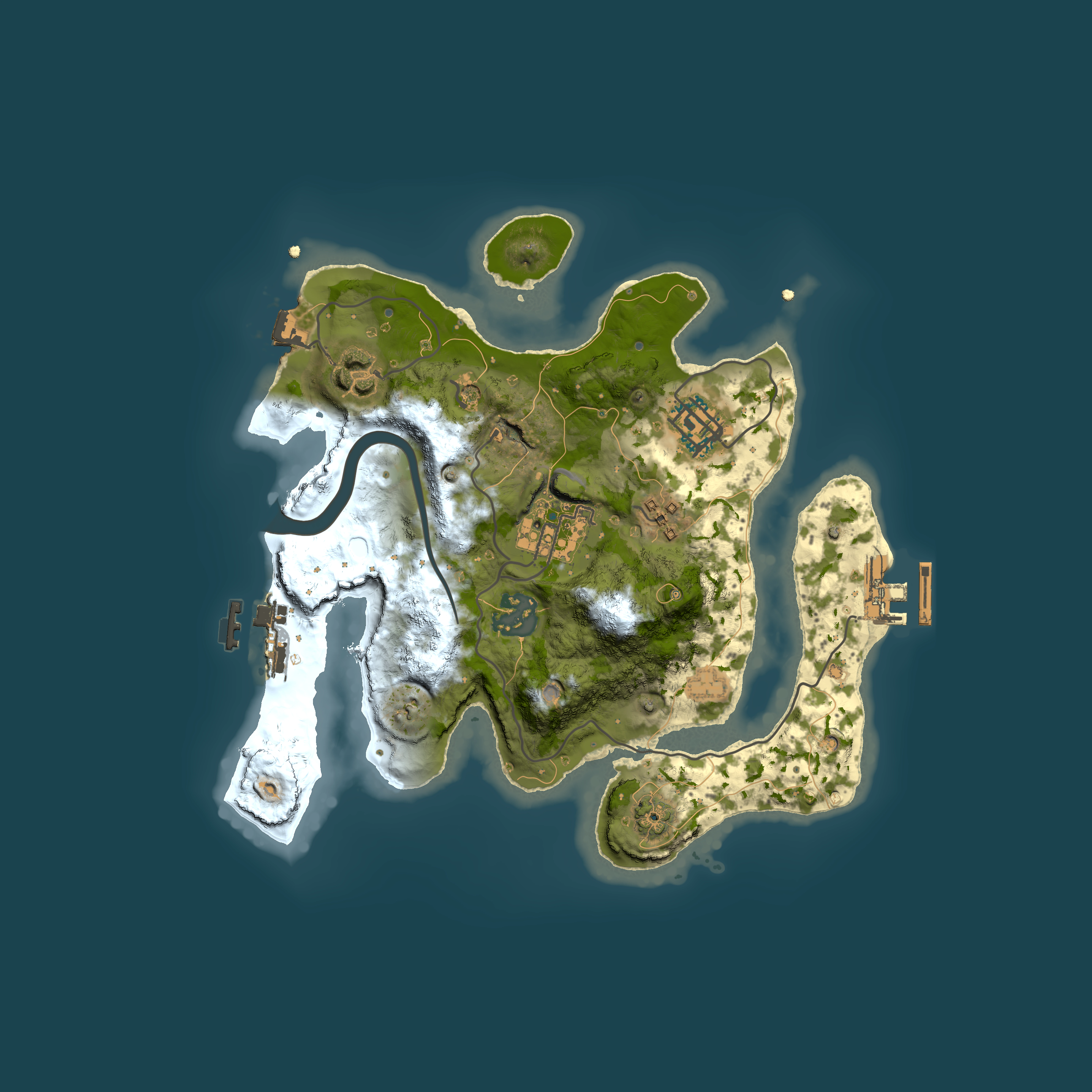 Full top-down render of Rust map seed 896866419, 2500x2500m