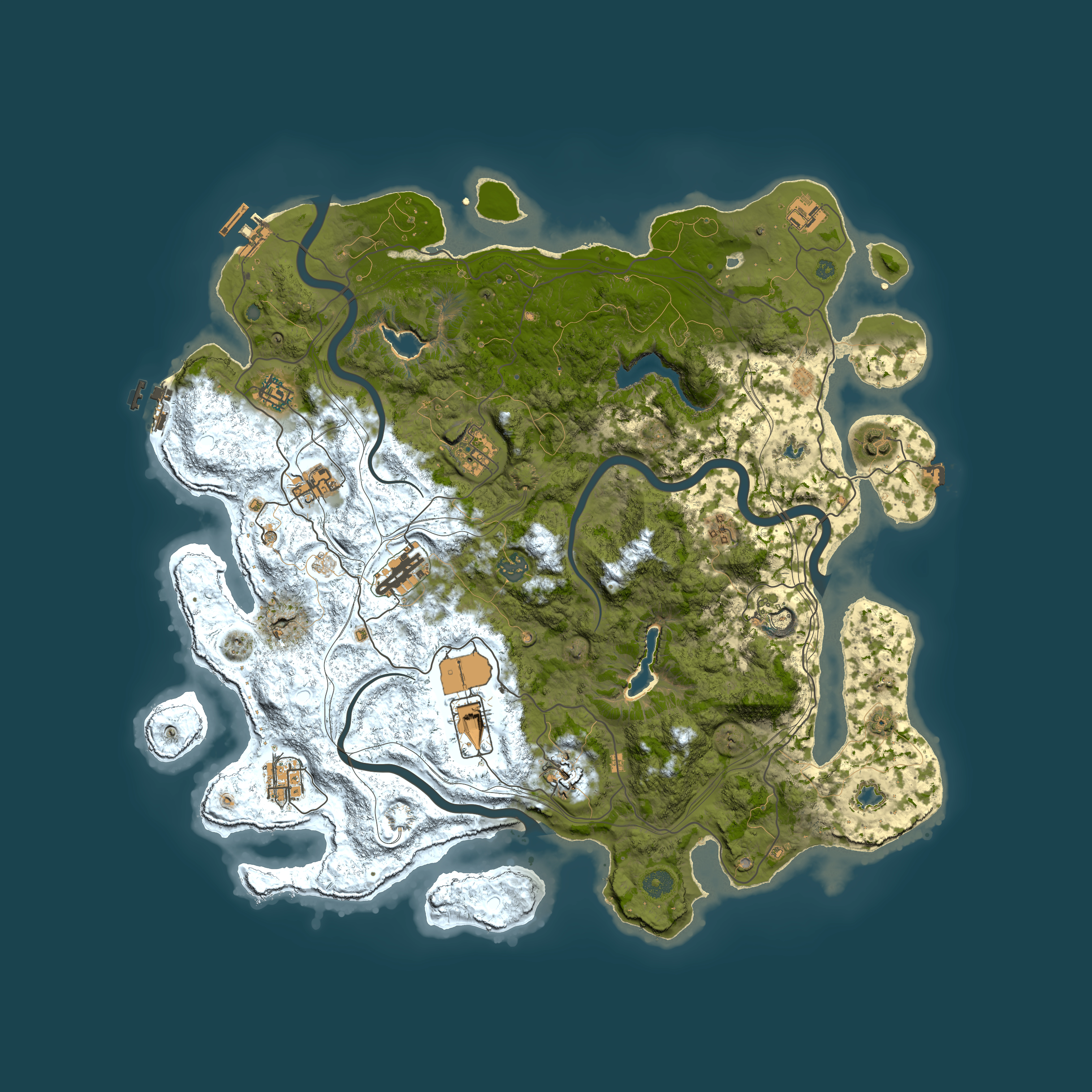 Full top-down render of Rust map seed 729666295, 4500x4500m