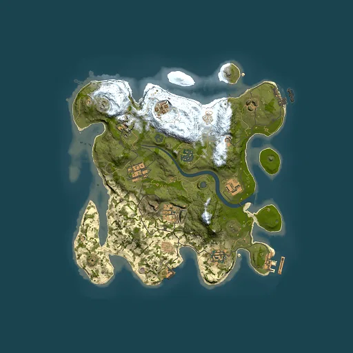 Rust map seed 1304538906, 3000x3000m top-down preview