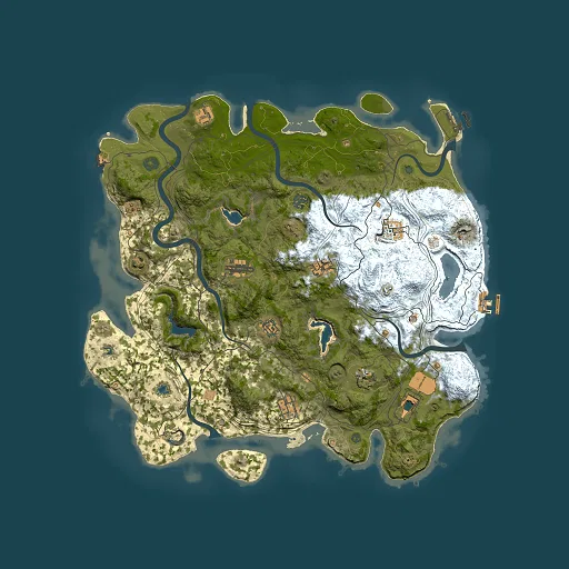 Rust map seed 1889408111, 4500x4500m top-down preview