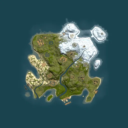 Rust map seed 965848051, 3000x3000m top-down preview