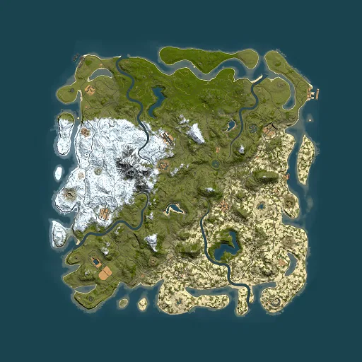 Rust map seed 1991208231, 5500x5500m top-down preview