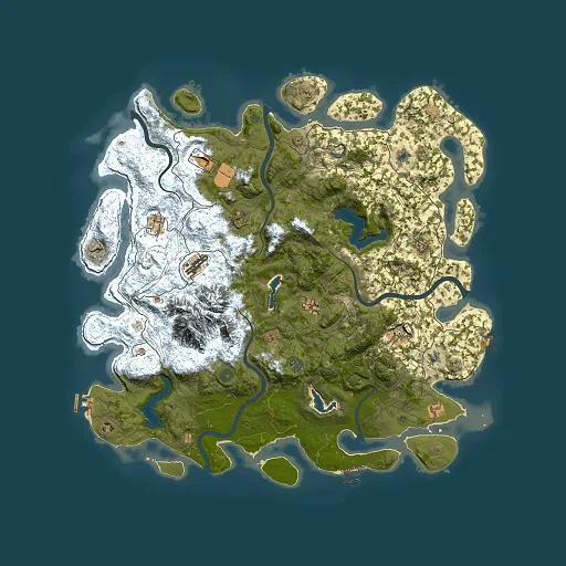Rust map seed 2085503920, 5000x5000m top-down preview