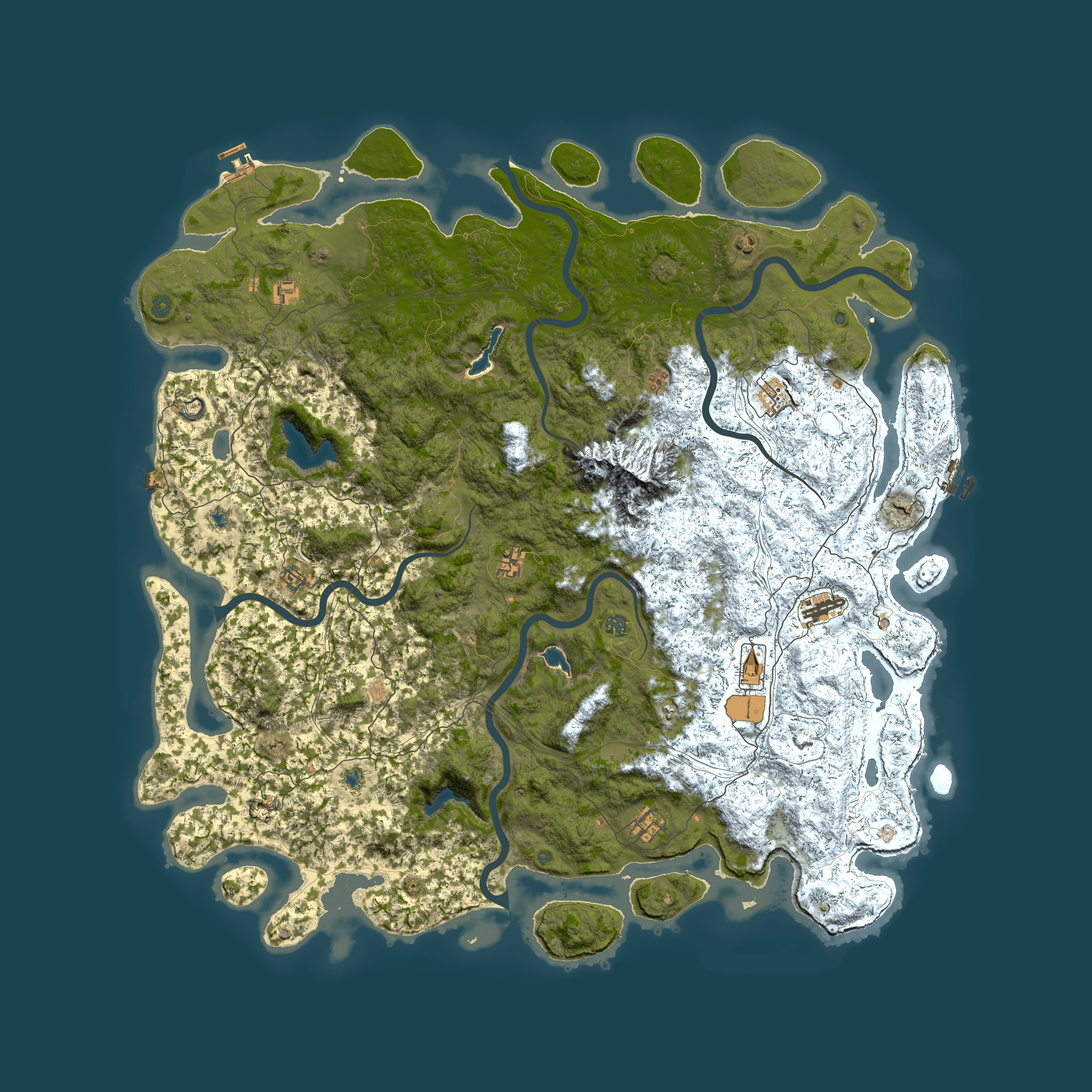 Full top-down render of Rust map seed 765781222, 6000x6000m
