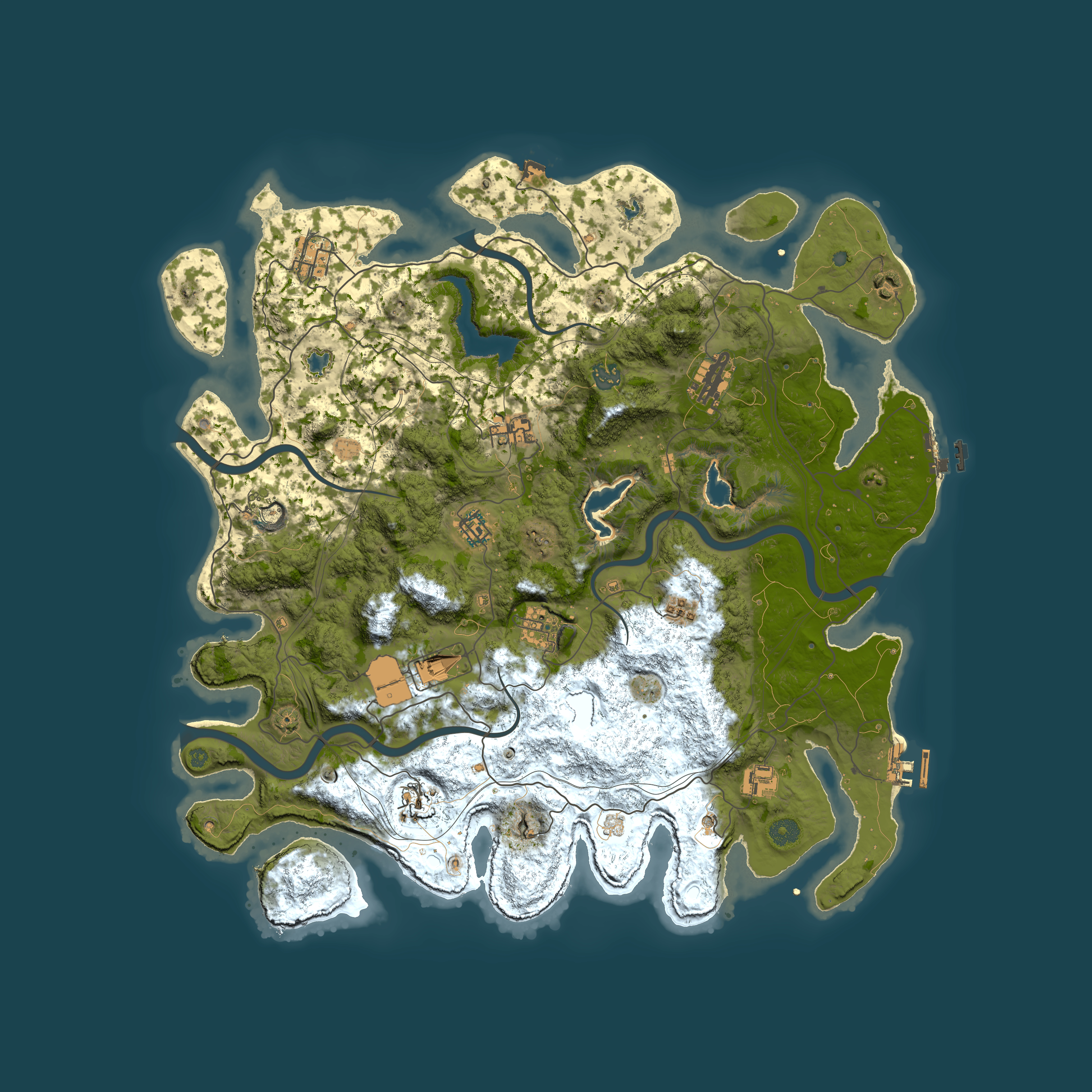 Full top-down render of Rust map seed 1913691693, 4500x4500m