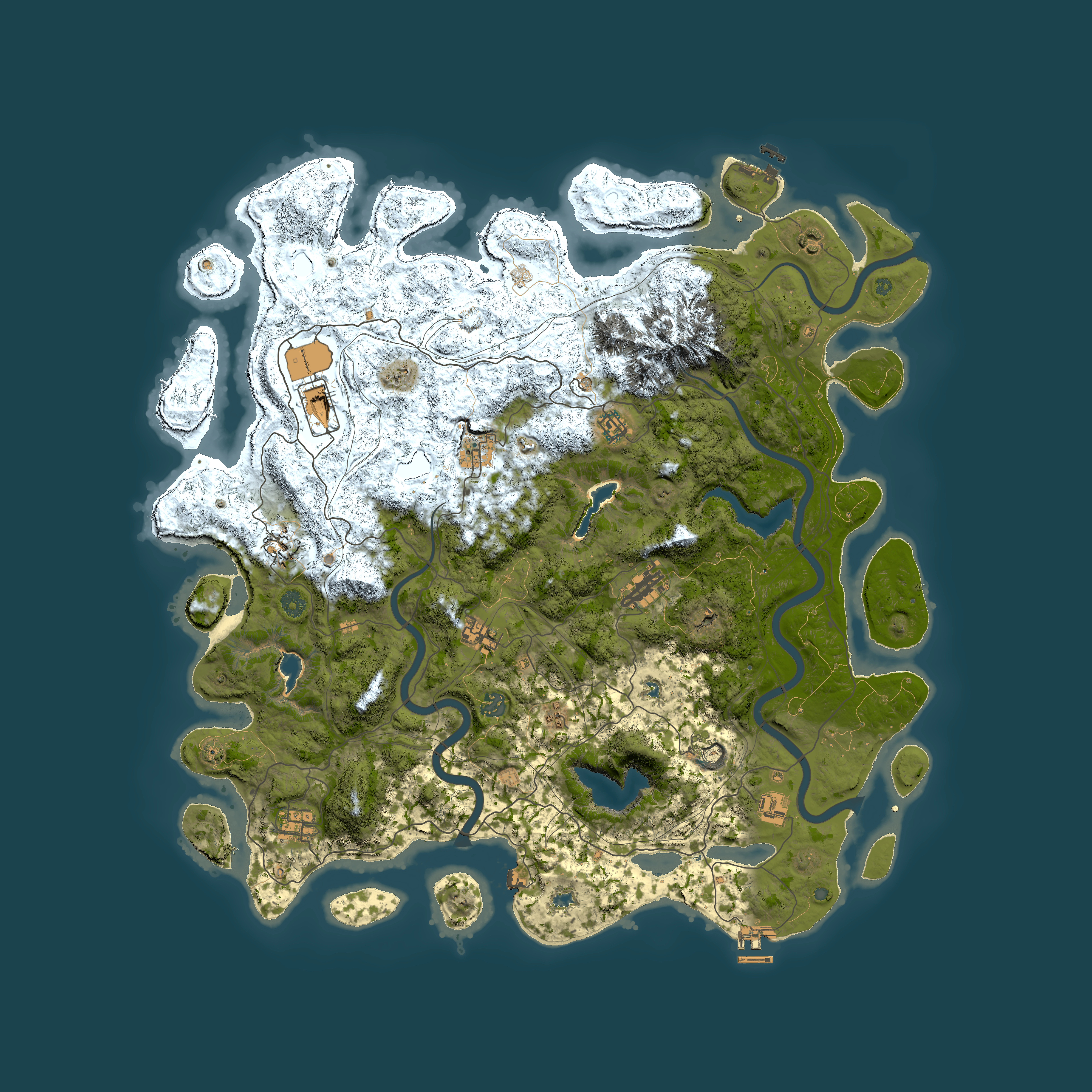 Full top-down render of Rust map seed 438038137, 5000x5000m