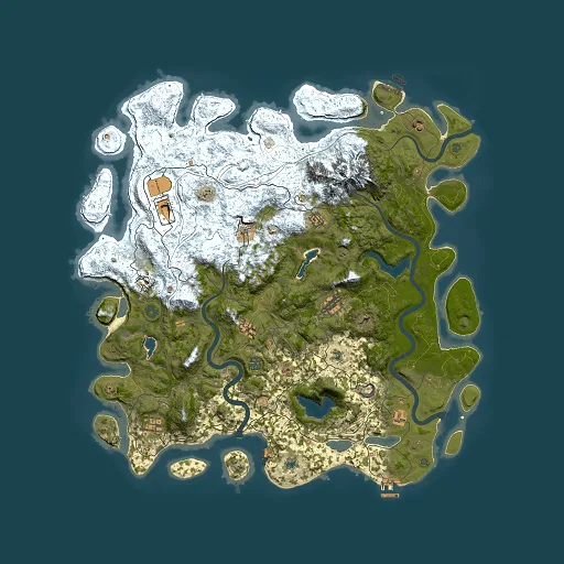 Rust map seed 438038137, 5000x5000m top-down preview