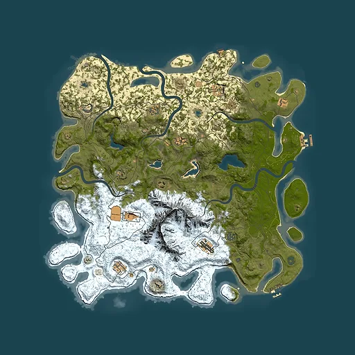 Rust map seed 1276383211, 5000x5000m top-down preview