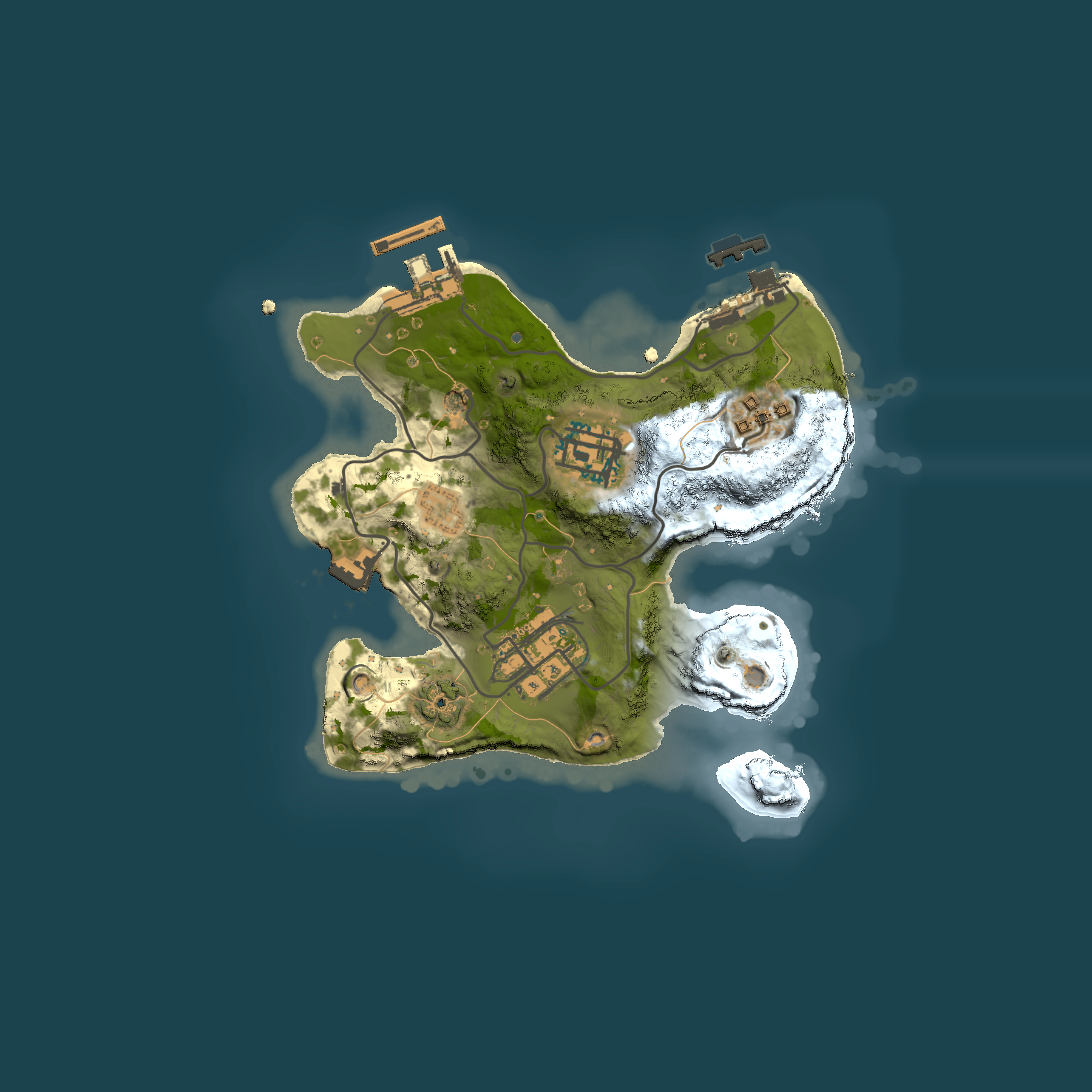 Full top-down render of Rust map seed 355701880, 2000x2000m