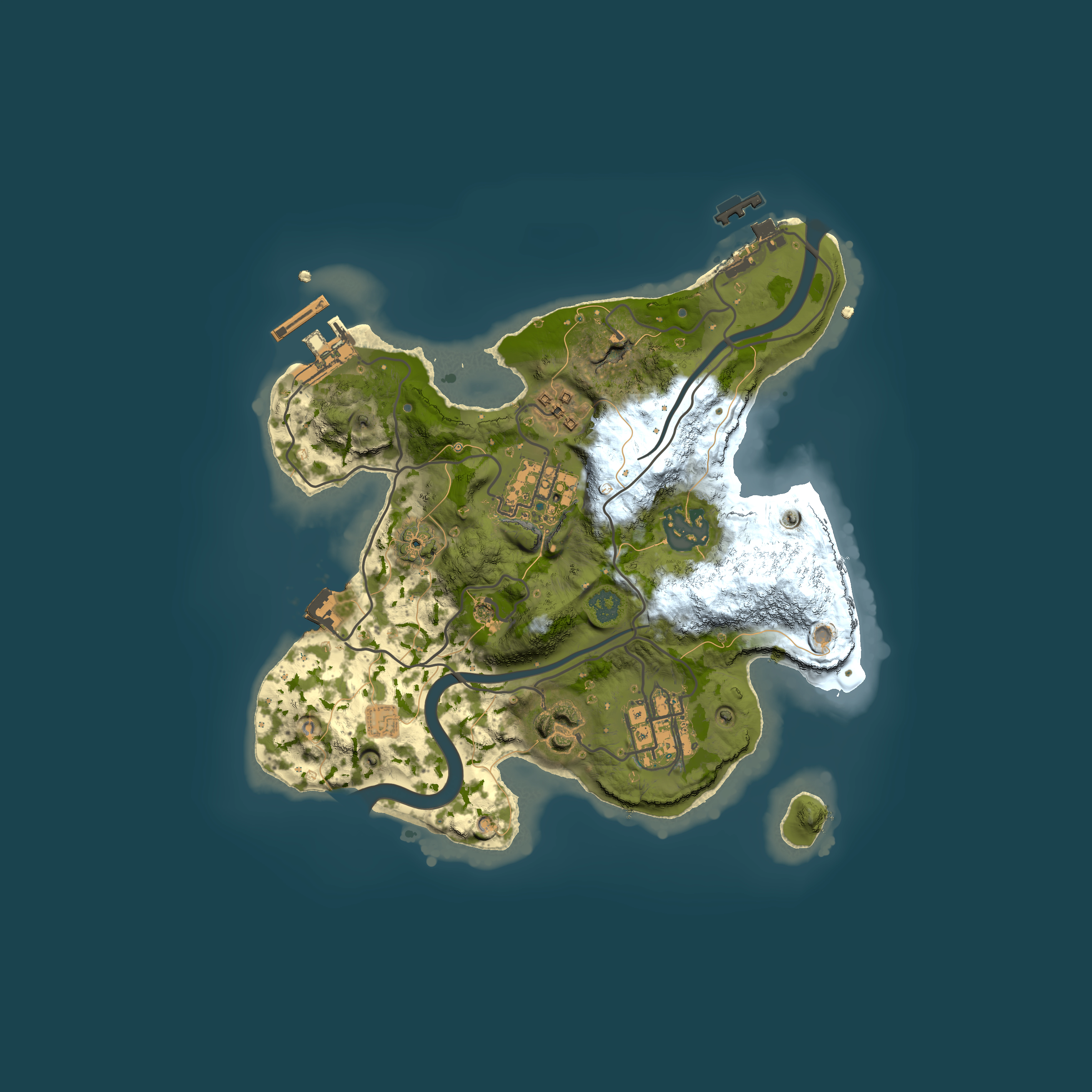 Full top-down render of Rust map seed 181395348, 2500x2500m
