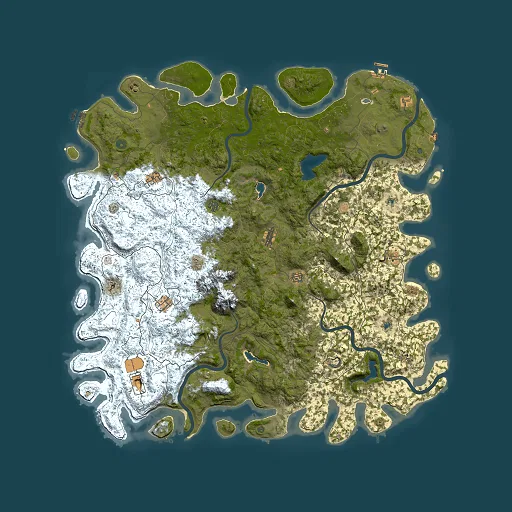 Rust map seed 1464450318, 6000x6000m top-down preview