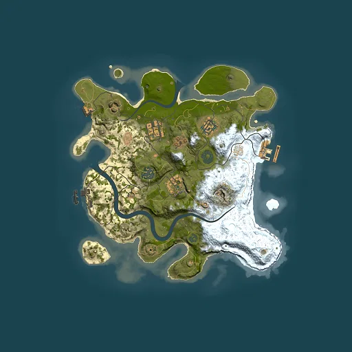 Rust map seed 1424341119, 3000x3000m top-down preview