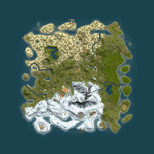 Rust map seed 688355537, 5000x5000m top-down preview