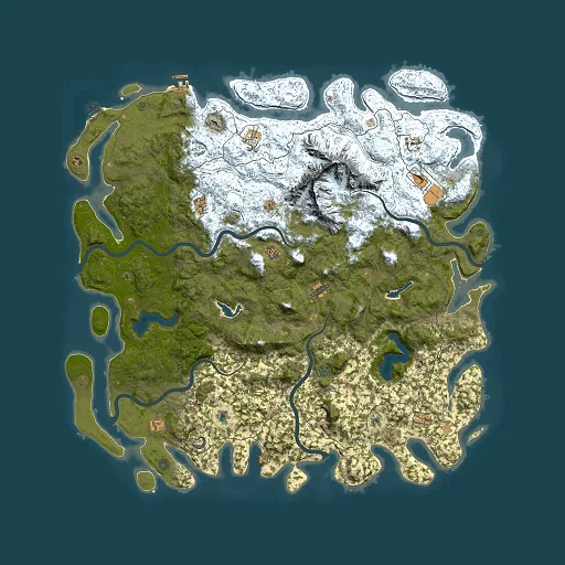 Rust map seed 1357017655, 6000x6000m top-down preview