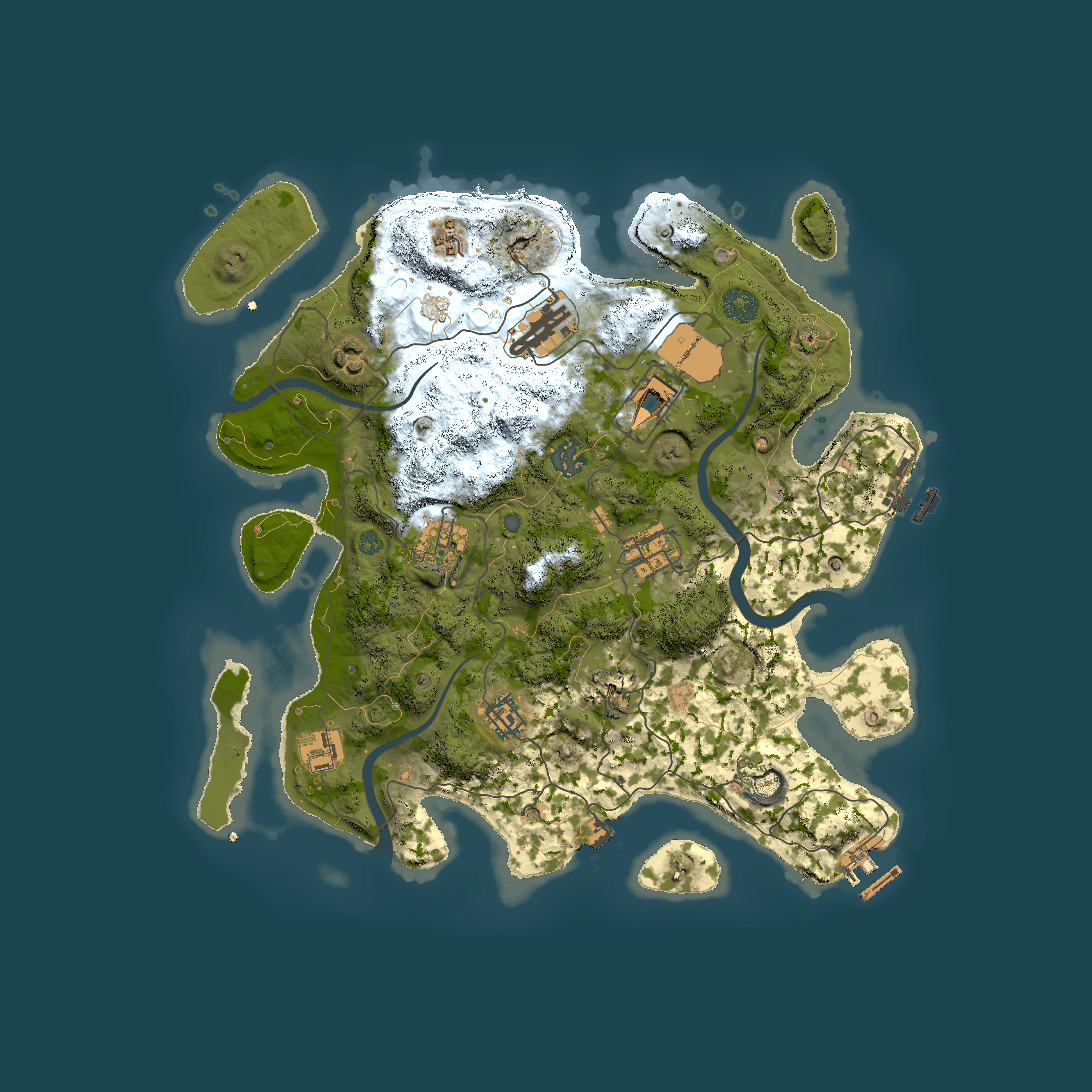 Full top-down render of Rust map seed 370035014, 3500x3500m