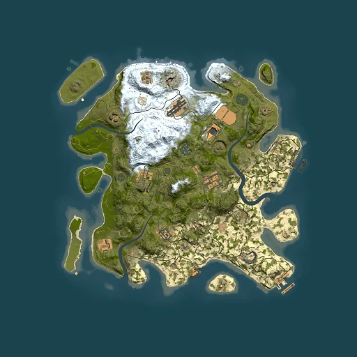 Rust map seed 370035014, 3500x3500m top-down preview