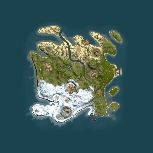 Rust map seed 958383185, 3000x3000m top-down preview