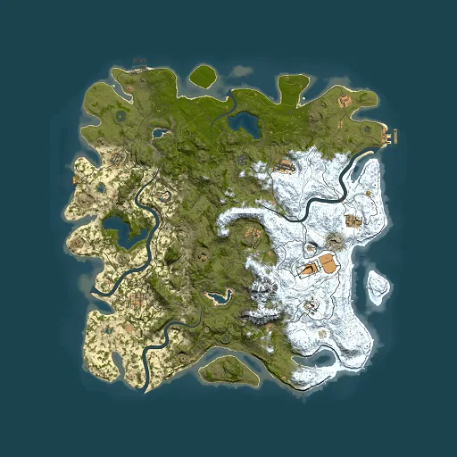 Rust map seed 171095160, 5000x5000m top-down preview