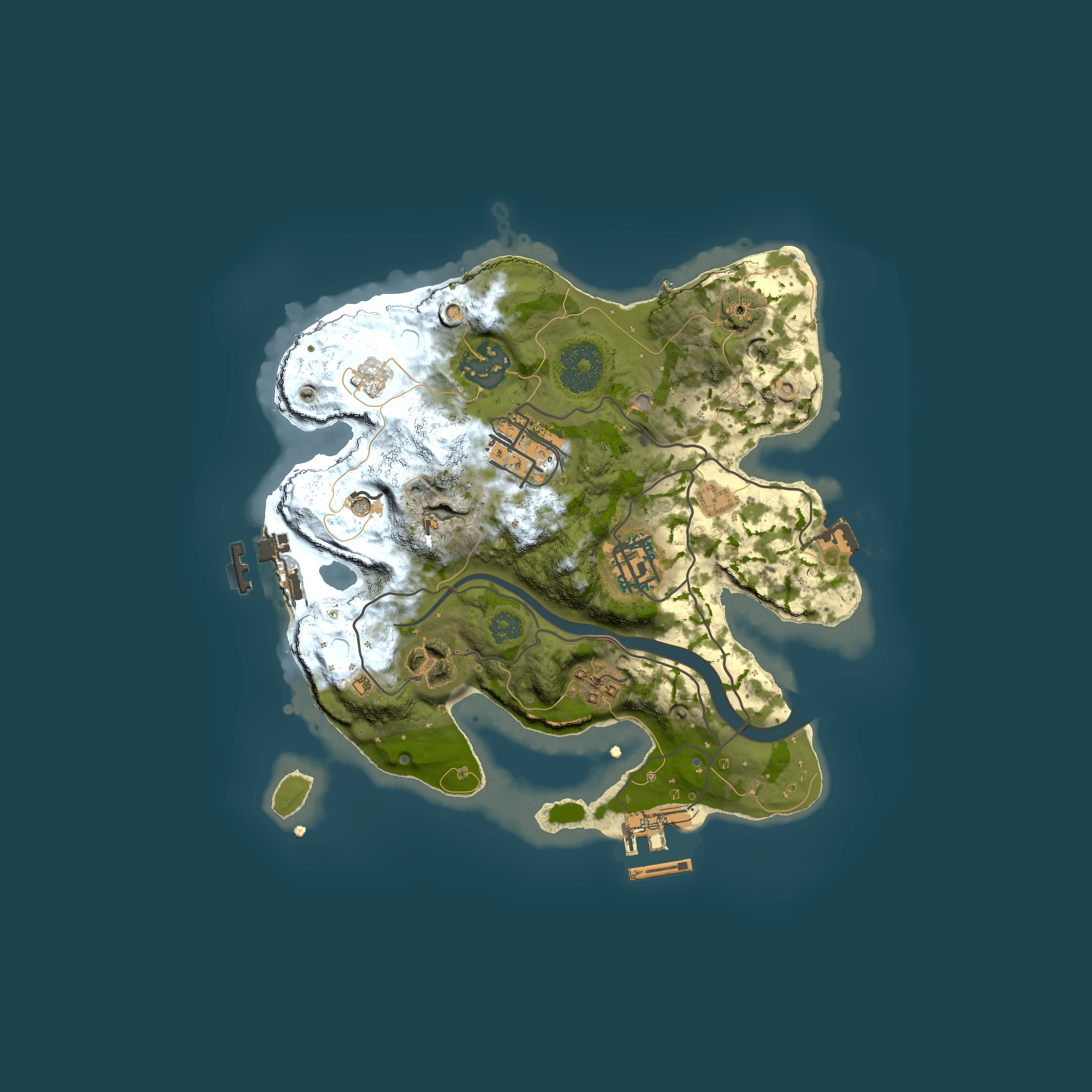 Full top-down render of Rust map seed 818828171, 2500x2500m