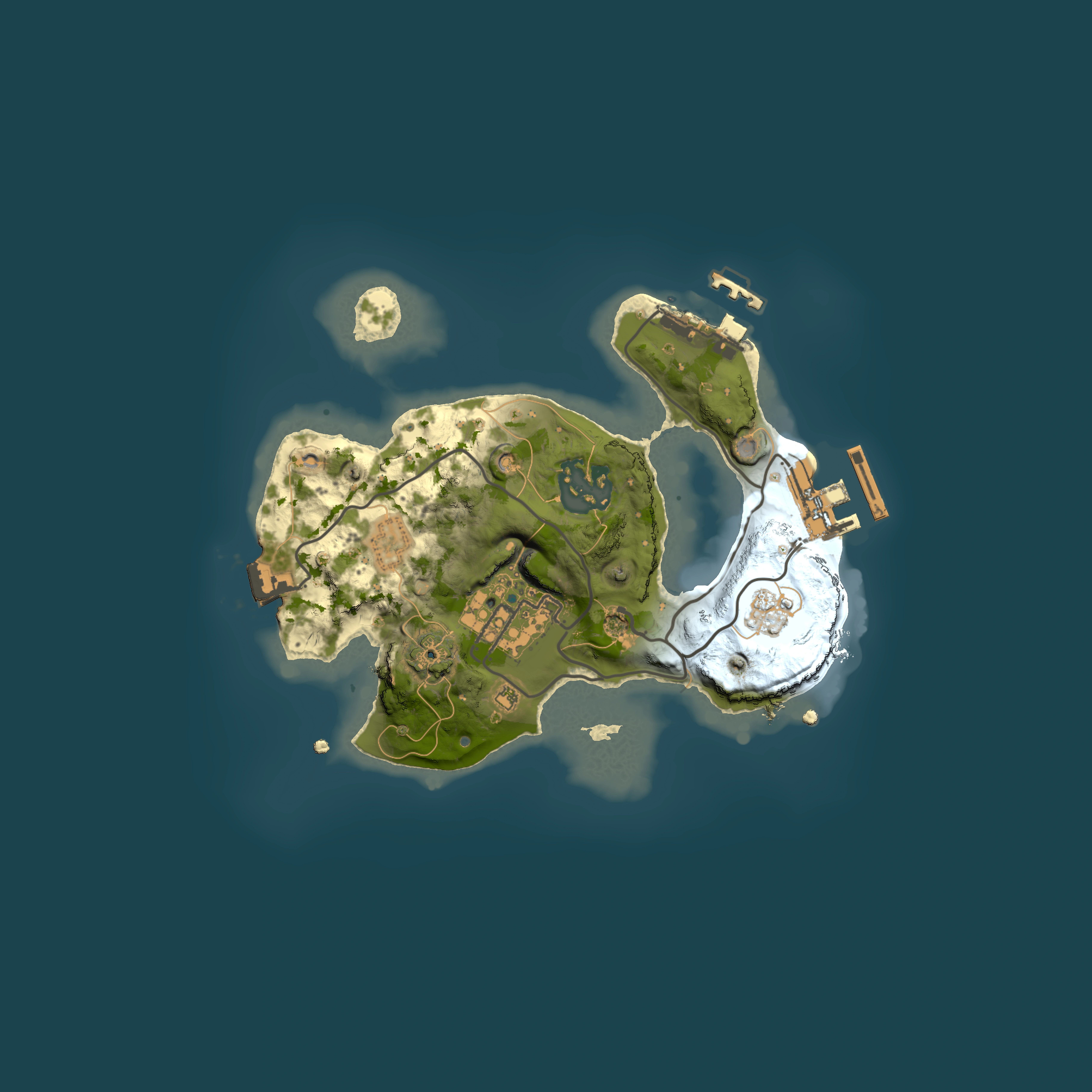 Full top-down render of Rust map seed 233826853, 2000x2000m