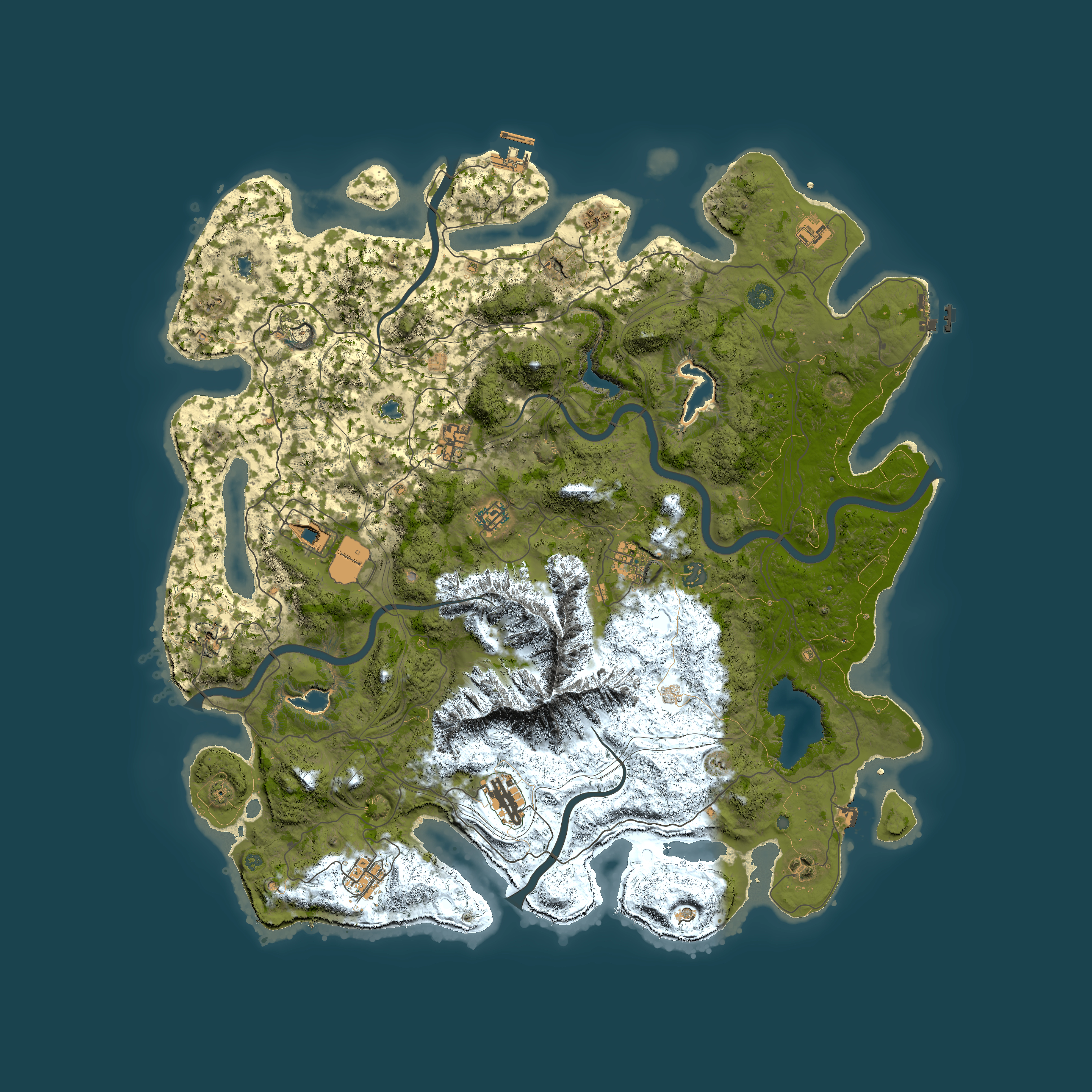 Full top-down render of Rust map seed 1933724486, 5000x5000m