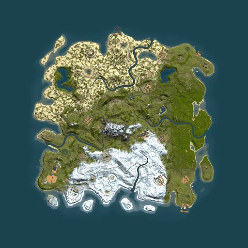 Rust map seed 219510590, 5000x5000m top-down preview
